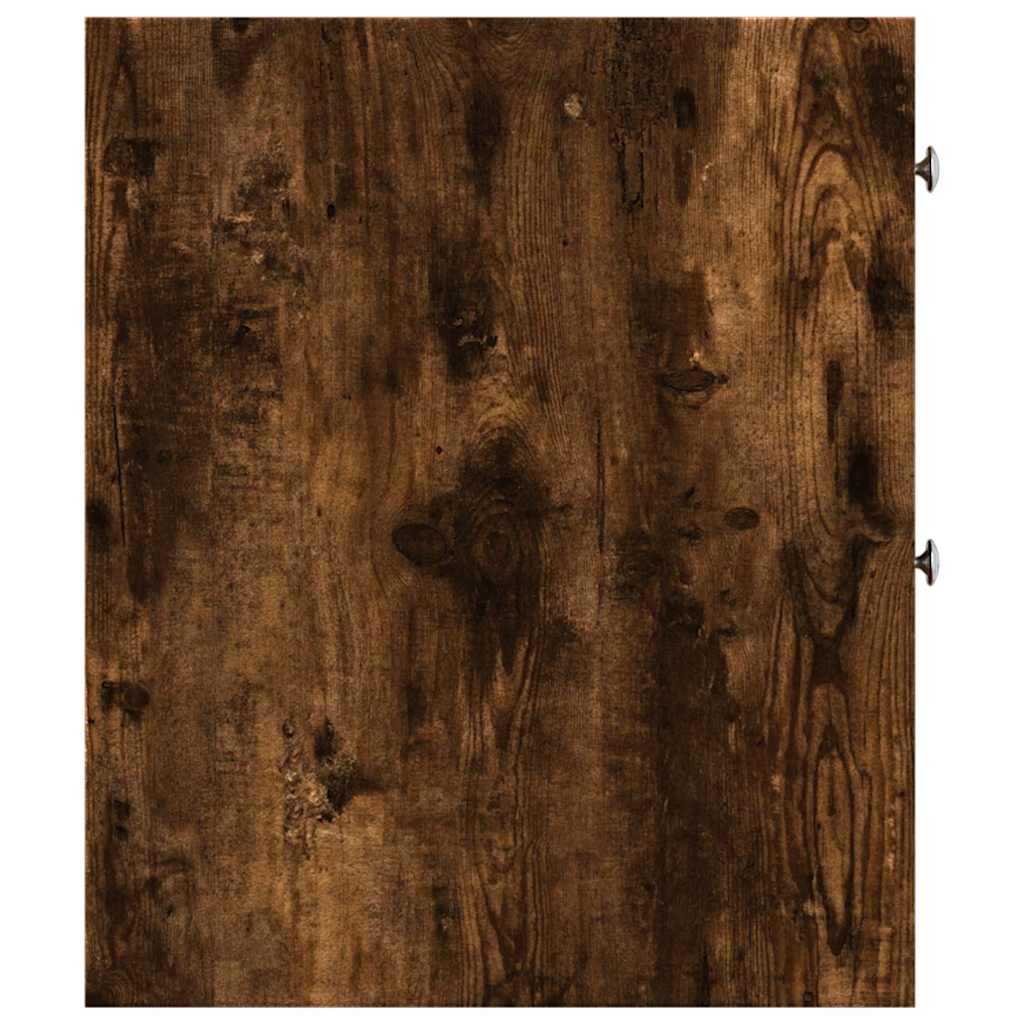 Armadietto da Bagno Stretto con Ruote Rovere Fumo in Truciolato | homemem39