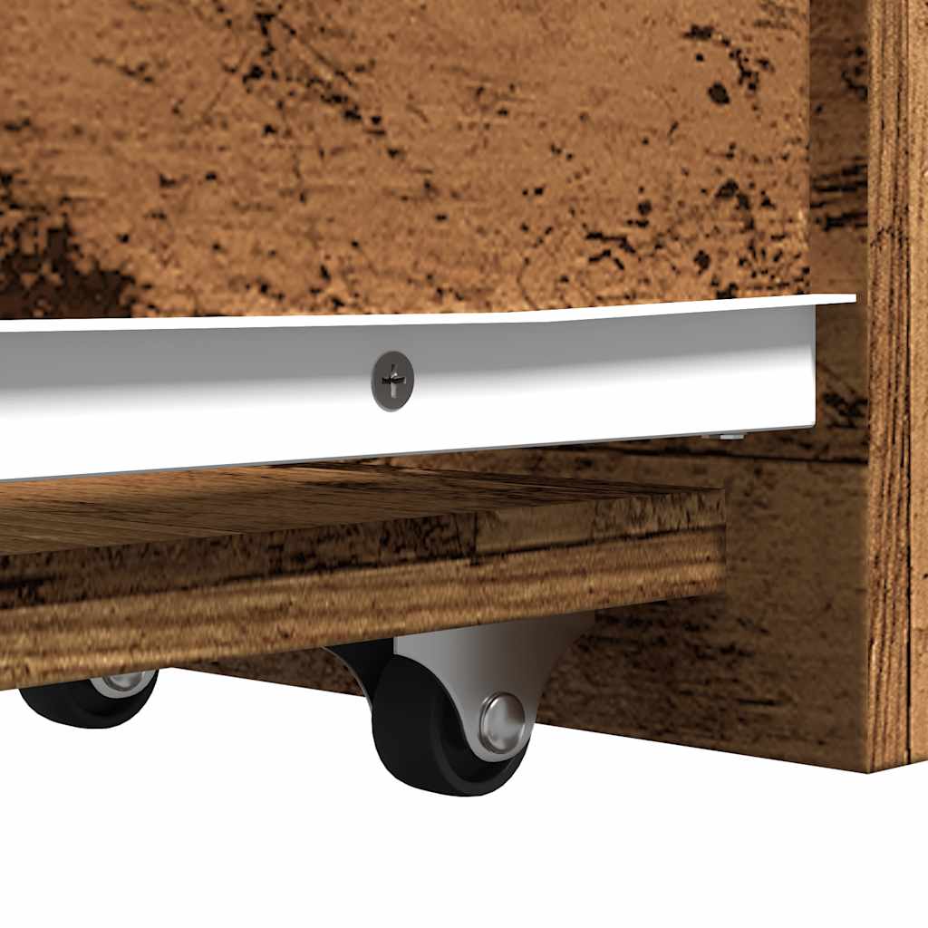 Armadietto da Bagno Stretto con Ruote Rovere Antico Truciolato | homemem39