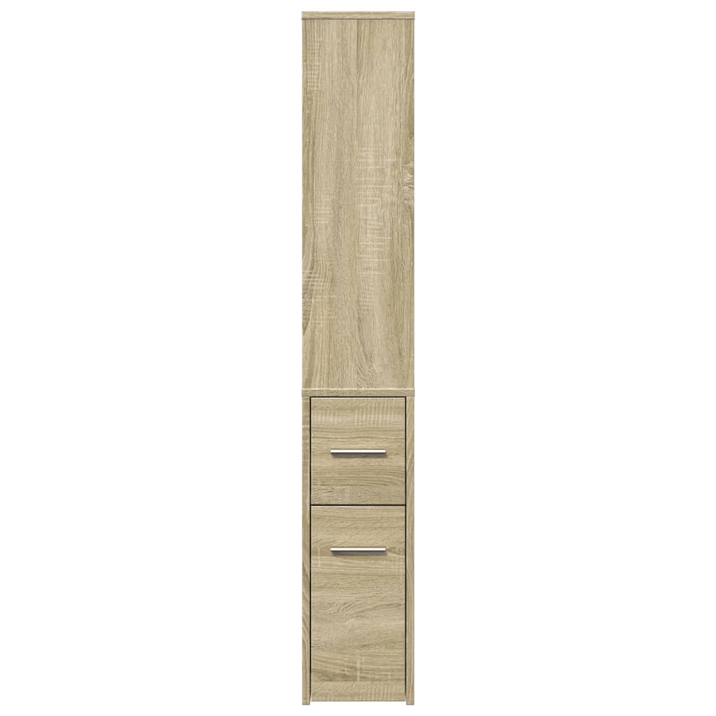 Armadietto da Bagno Stretto con Ruote Rovere Sonoma Truciolato | homemem39