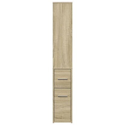 Armadietto da Bagno Stretto con Ruote Rovere Sonoma Truciolato | homemem39