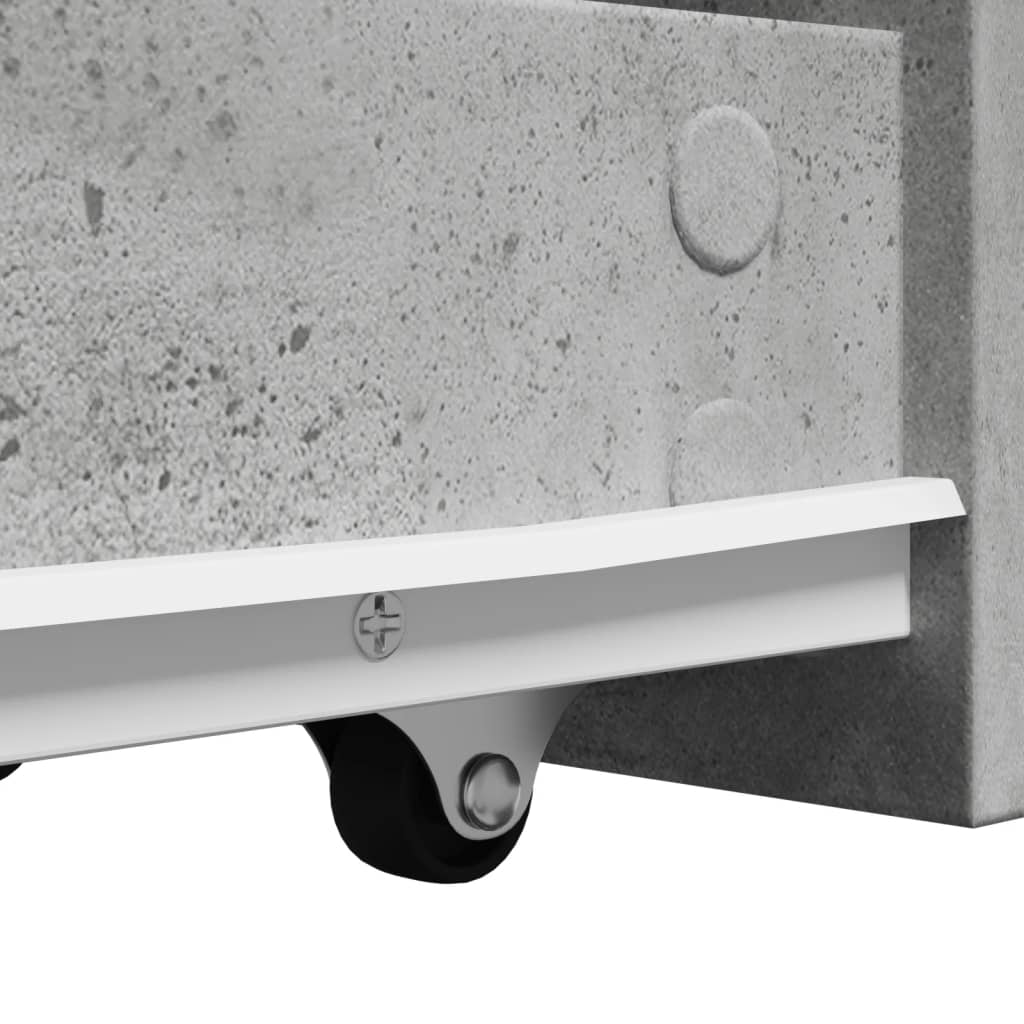 Armadietto da Bagno Stretto con Ruote Grigio Cemento Truciolato | homemem39