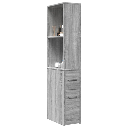 Armadietto da Bagno Stretto con Ruote Grigio Sonoma Truciolato | homemem39