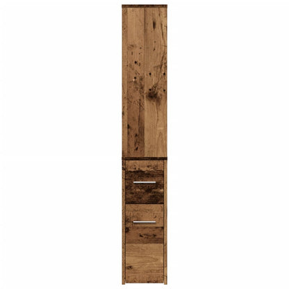 Armadietto da Bagno Stretto con Ruote Rovere Antico Truciolato | homemem39