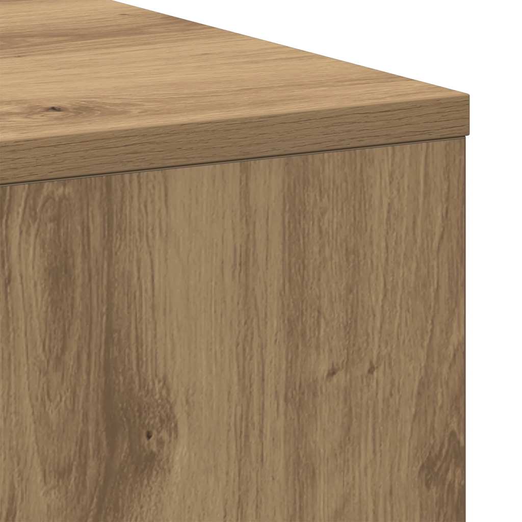 Mobile da Bagno Stretto con Ruote Rovere Artigianale Truciolato | homemem39