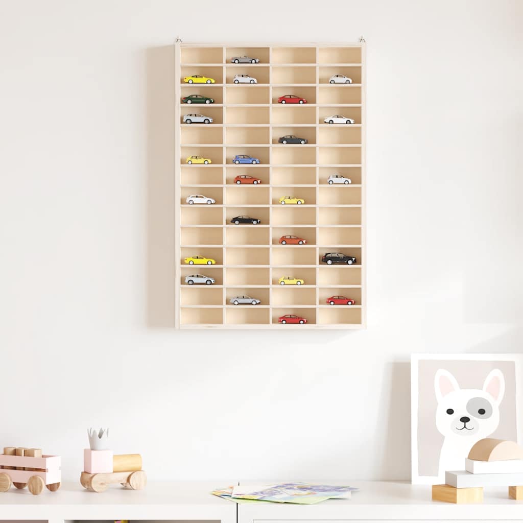 Vetrina da collezione in legno con 56 scomparti 40x4,5x60cm | homemem39