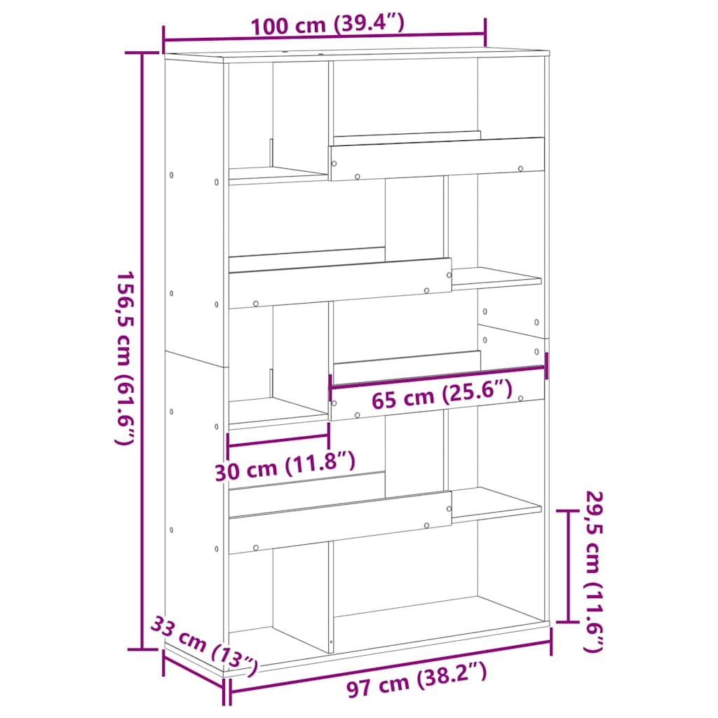 Libreria Nera 100x33x156,5 cm in Truciolato | homemem39
