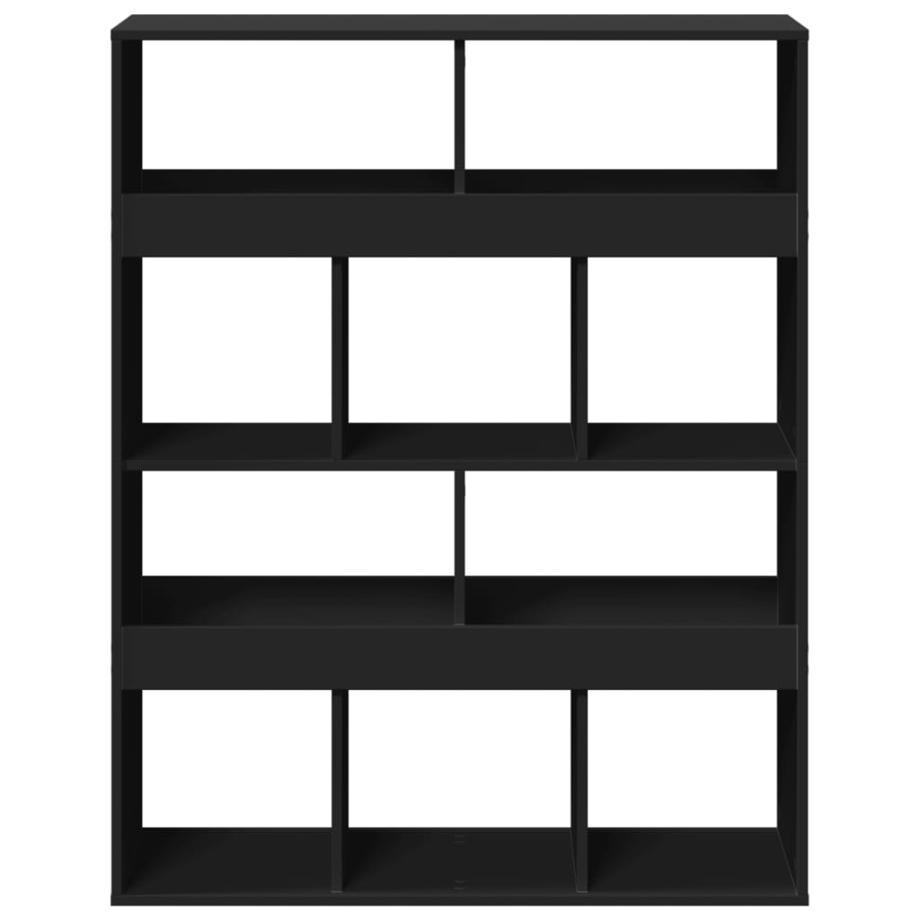 Libreria Nera 100x33x125,5 cm in Legno Multistrato | homemem39
