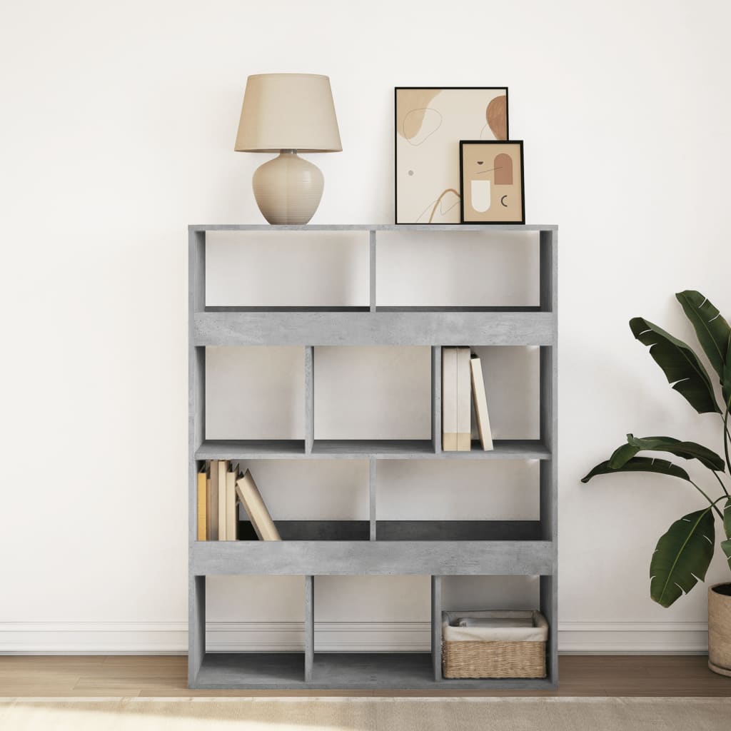 Libreria Grigio Cemento 100x33x125,5 cm in Legno Multistrato | homemem39