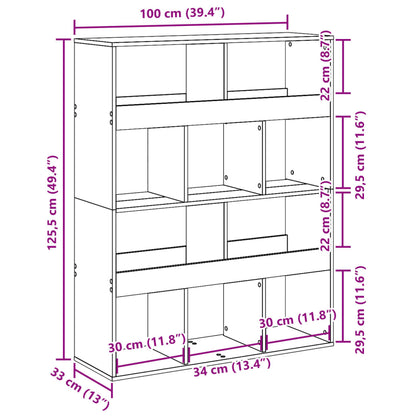 Libreria Grigio Cemento 100x33x125,5 cm in Legno Multistrato | homemem39