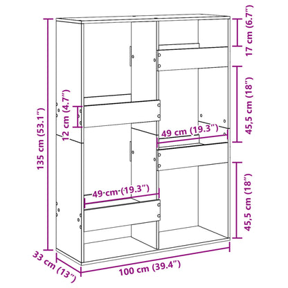 Libreria Grigio Sonoma 100x33x135 cm in Legno Multistrato | homemem39