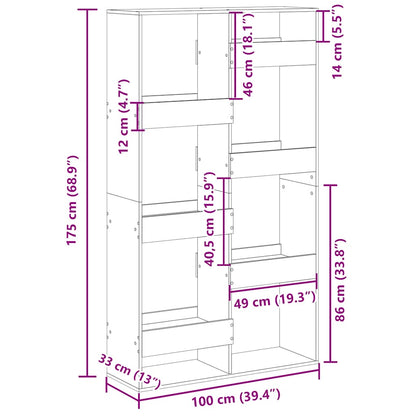 Libreria Rovere Sonoma 100x33x175 cm in Legno Multistrato | homemem39