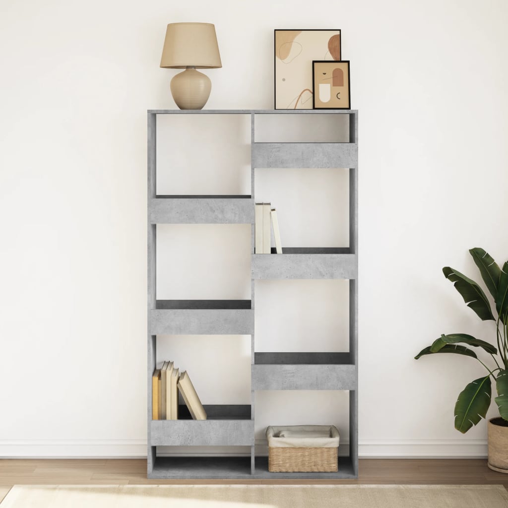 Libreria Grigio Cemento 100x33x175 cm in Legno Multistrato | homemem39