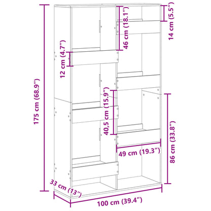 Libreria Rovere Marrone 100x33x175 cm in Legno Multistrato | homemem39