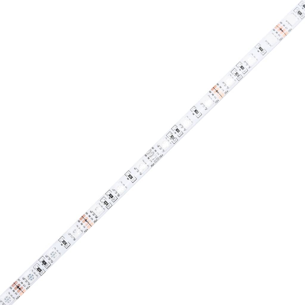 Scrivania con Luci LED Bianca 120x55x91 cm in Truciolato