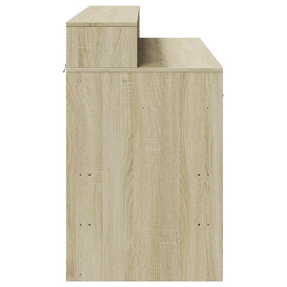 Scrivania con Luci LED Rovere Sonoma 120x55x91cm in Multistrato - homemem39