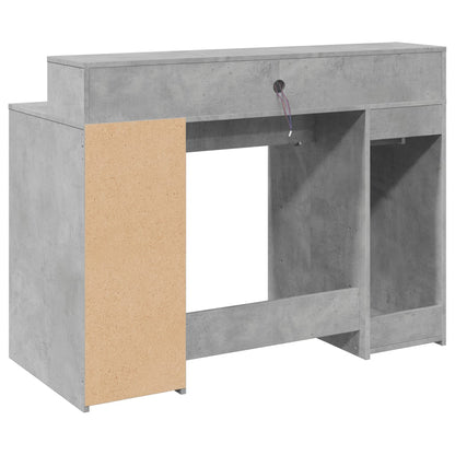 Scrivania con Luci LED Grigio Cemento 120x55x91 cm Multistrato - homemem39