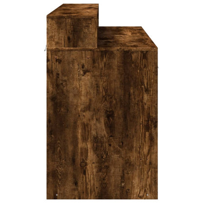 Scrivania con Luci LED Rovere Fumo 120x55x91 cm in Multistrato - homemem39