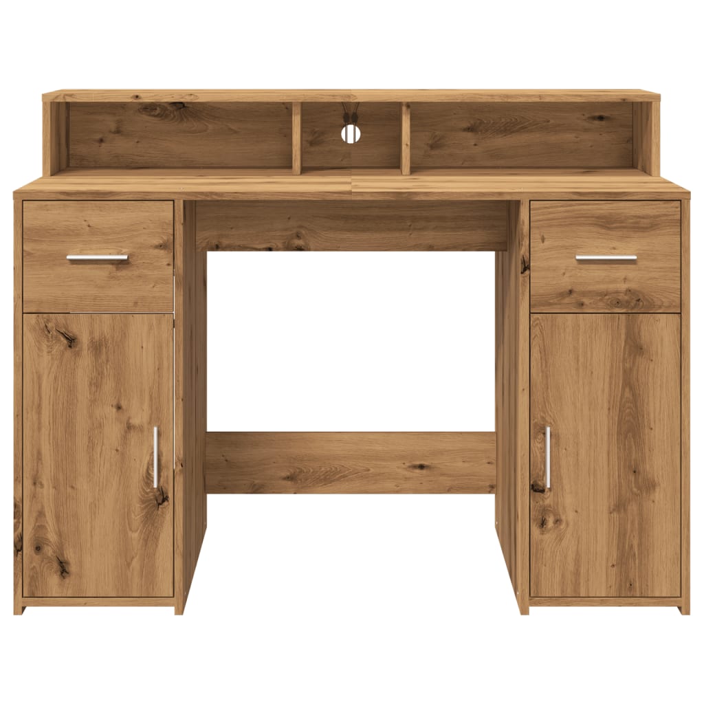 Scrivania con Luci LED Rovere 120x55x91 cm in Legno Multistrato - homemem39