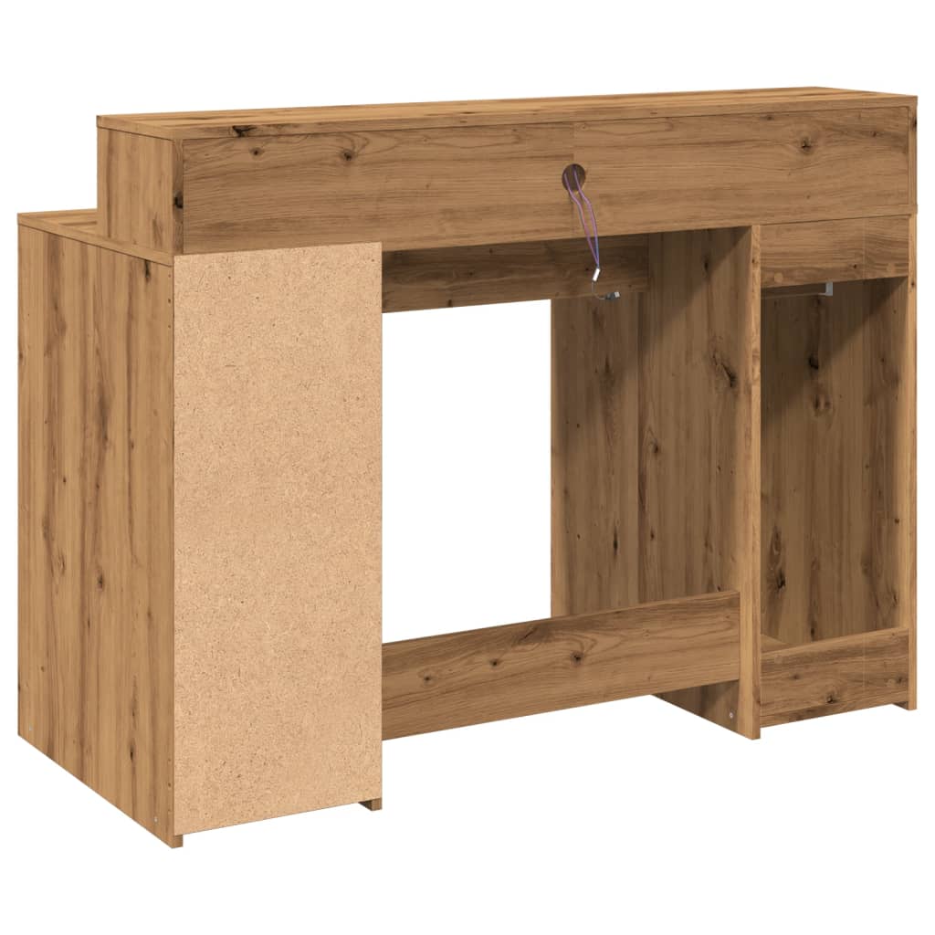Scrivania con Luci LED Rovere 120x55x91 cm in Legno Multistrato - homemem39