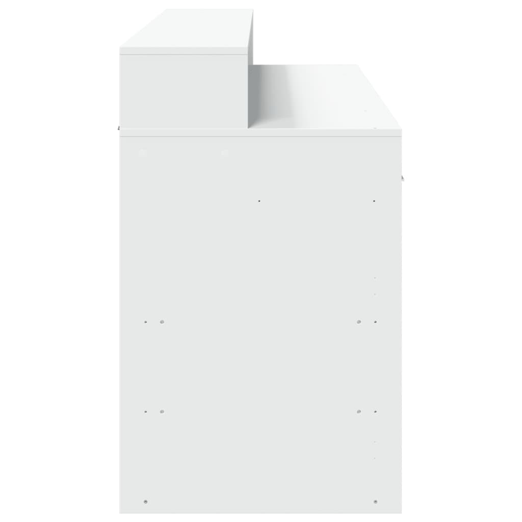 Scrivania con Luci LED Bianca 140x55x91 cm in Legno Multistrato | homemem39