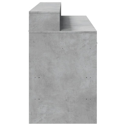 Scrivania con Luci LED Grigio Cemento 140x55x91 cm Multistrato - homemem39