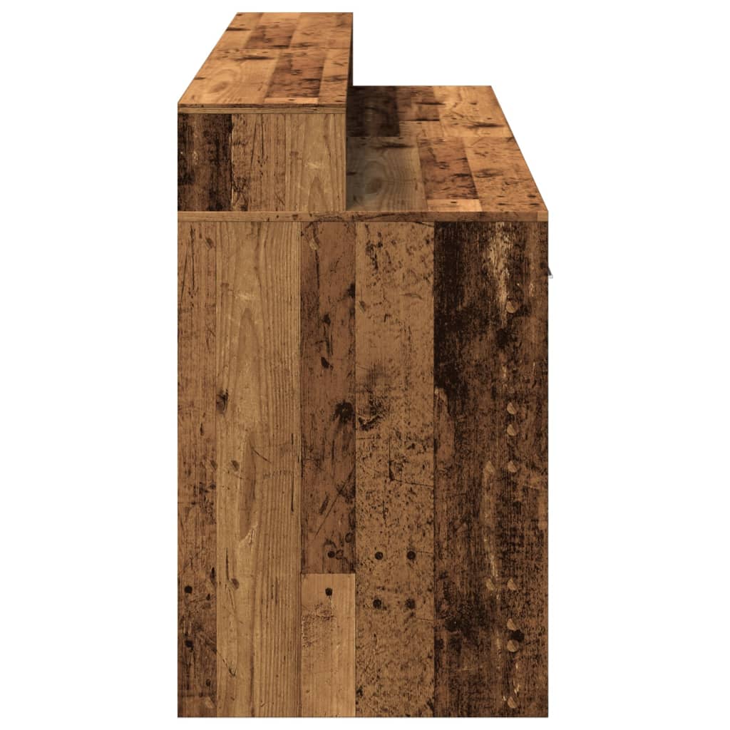 Scrivania con Luci LED Legno Antico 160x55x91 cm in Multistrato | homemem39