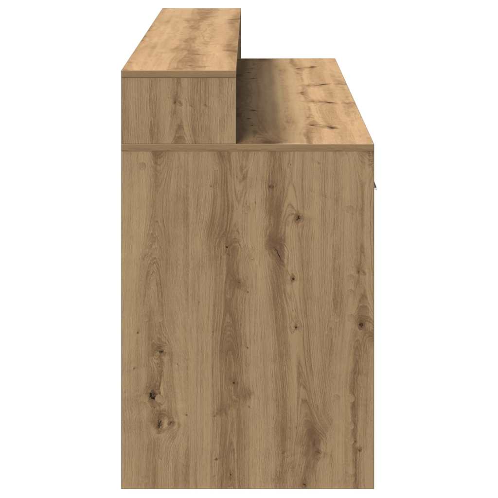 Scrivania con Luci LED Rovere 160x55x91 cm in Legno Multistrato - homemem39