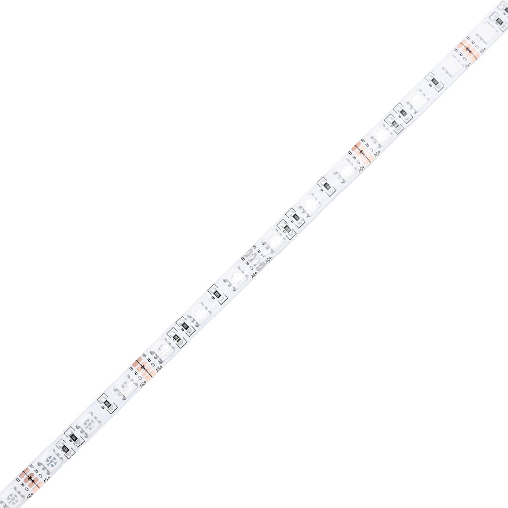 Scrivania con Luci LED Nera 200x55x91 cm in Truciolato | homemem39