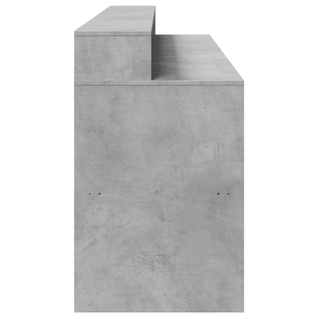 Scrivania con Luci LED Grigio Cemento 200x55x91 cm Truciolato - homemem39