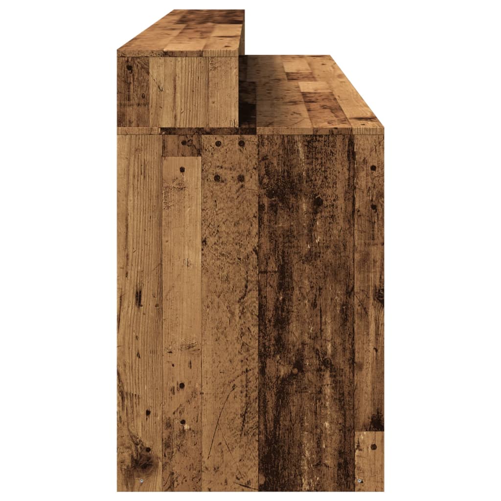 Scrivania con Luci LED Legno Antico 200x55x91 cm in Truciolato - homemem39