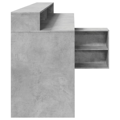 Scrivania con Luci LED Grigio Cemento 200x104x91 cm Truciolato - homemem39