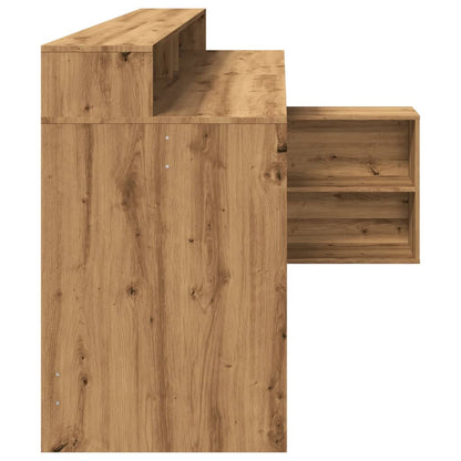 Scrivania a Luci LED Rovere Artigianale 200x104x91cm Truciolato - homemem39