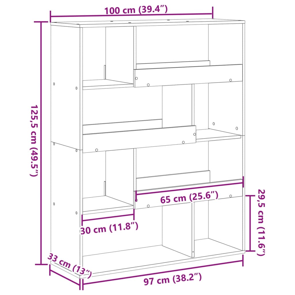 Divisorio Stanza Bianco 100x33x125,5 cm in Truciolato | homemem39