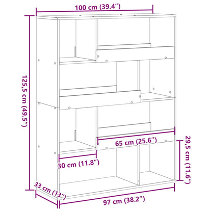 Divisorio Stanza Grigio Sonoma 100x33x125,5 cm in Truciolato | homemem39
