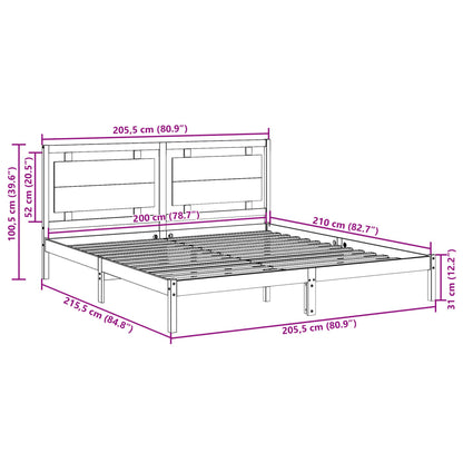 Giroletto Extra Lungo senza Materasso Bianco 200x210cm Massello | homemem39