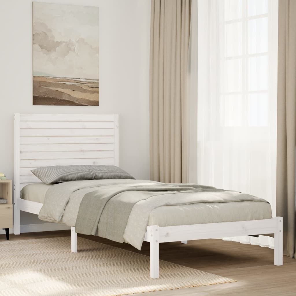 Giroletto Extra Lungo senza Materasso Bianco 90x210 cm Massello - homemem39