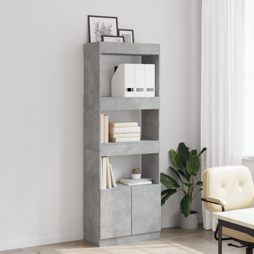 Credenza Grigio Cemento 63x33x180 cm in Truciolato | homemem39