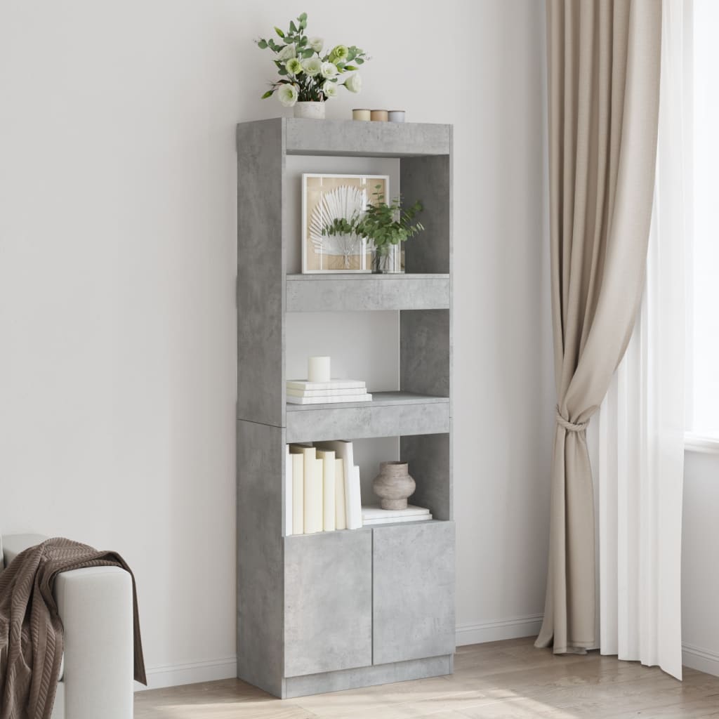 Credenza Grigio Cemento 63x33x180 cm in Truciolato | homemem39