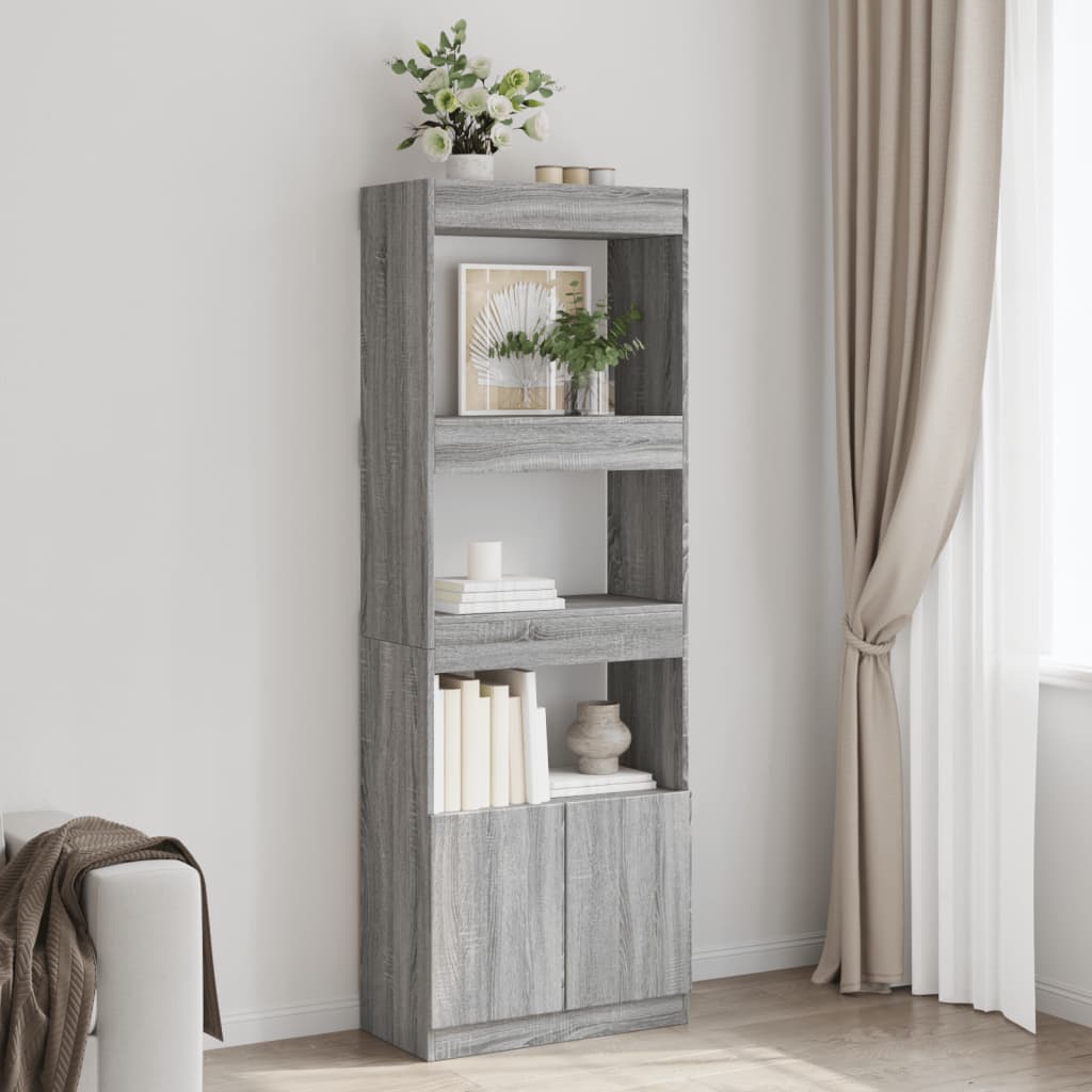 Credenza Grigio Sonoma 63x33x180 cm in Truciolato | homemem39