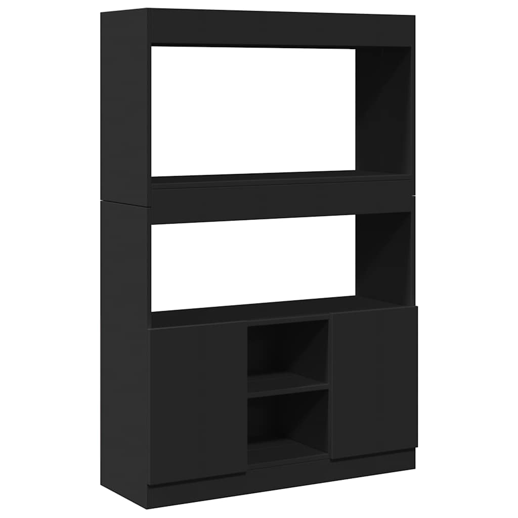Credenza Nera 92x33x140 cm in Legno Multistrato | homemem39