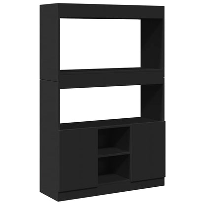 Credenza Nera 92x33x140 cm in Legno Multistrato | homemem39