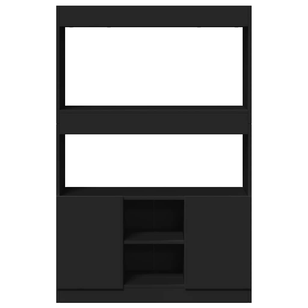 Credenza Nera 92x33x140 cm in Legno Multistrato | homemem39