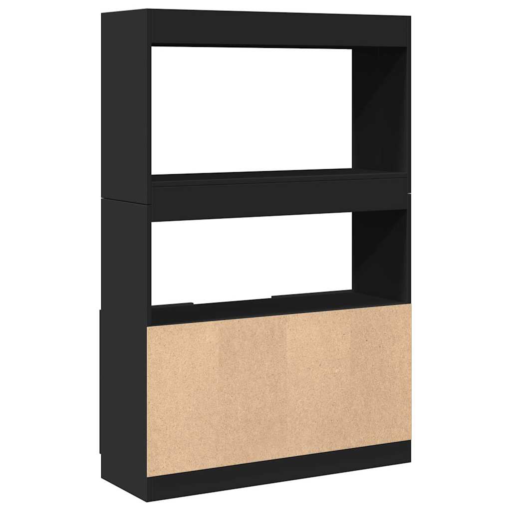 Credenza Nera 92x33x140 cm in Legno Multistrato | homemem39