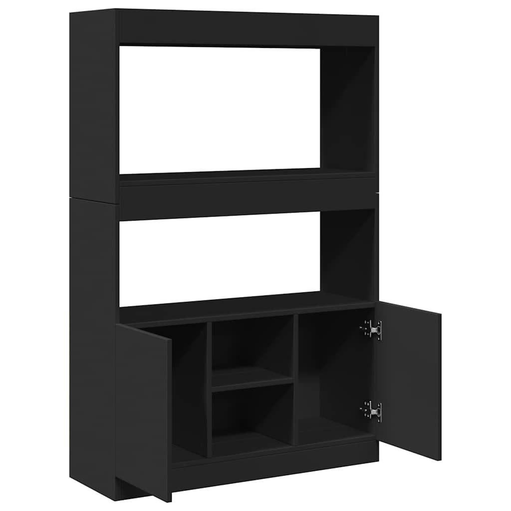 Credenza Nera 92x33x140 cm in Legno Multistrato | homemem39