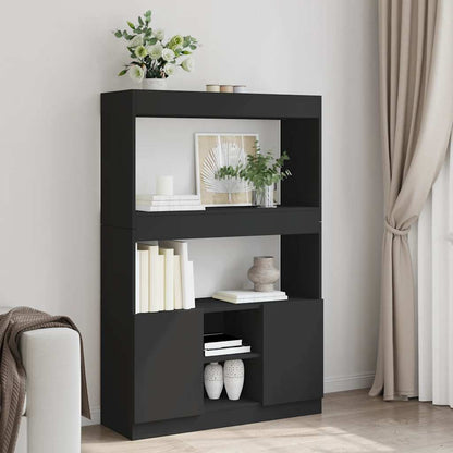 Credenza Nera 92x33x140 cm in Legno Multistrato | homemem39