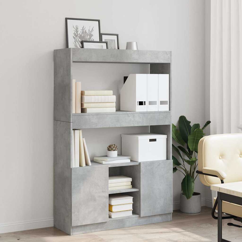 Credenza Grigio Cemento 92x33x140 cm in Legno Multistrato | homemem39