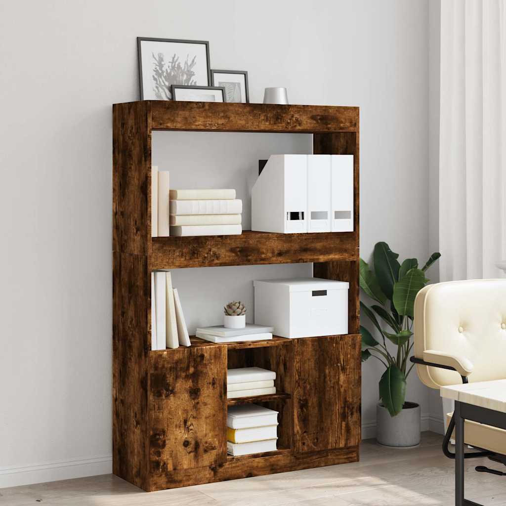 Credenza Rovere Fumo 92x33x140 cm in Legno Multistrato | homemem39