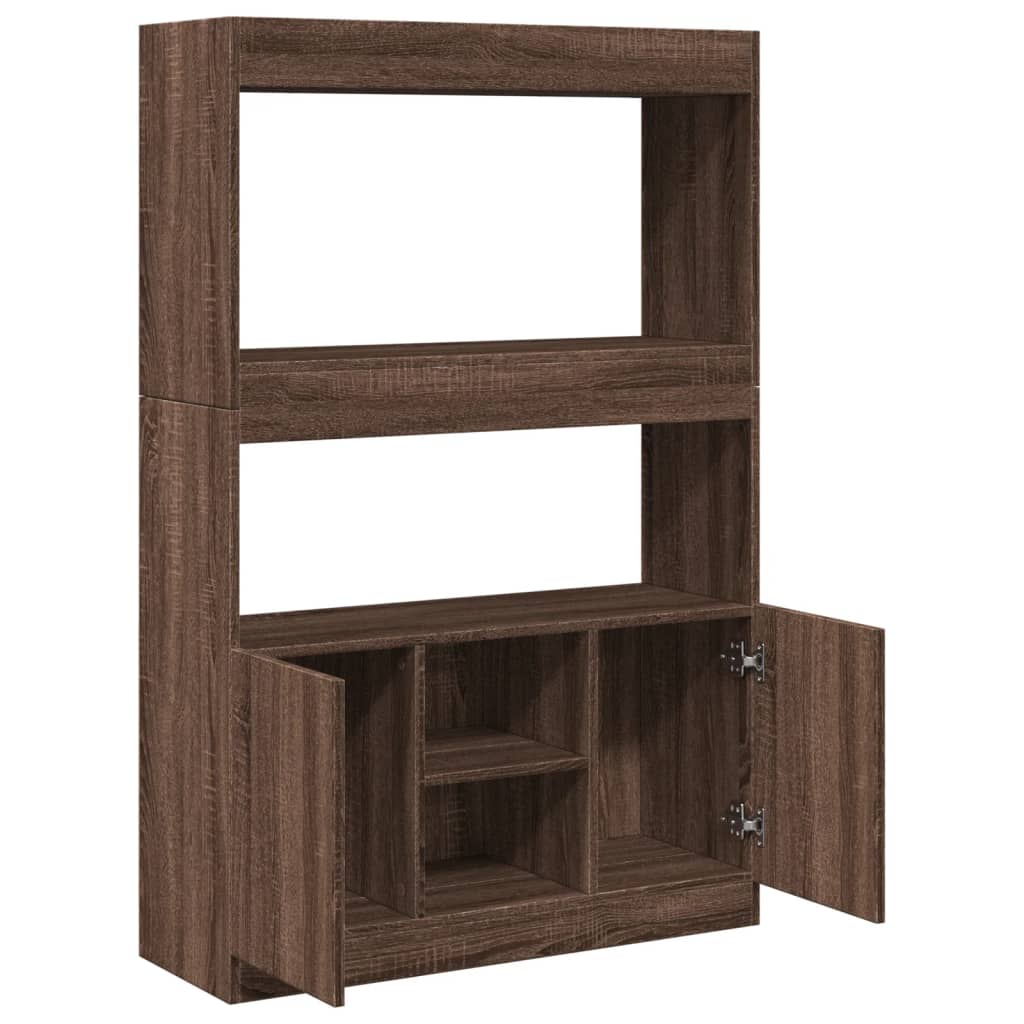 Credenza Rovere Marrone 92x33x140 cm in Legno Multistrato | homemem39