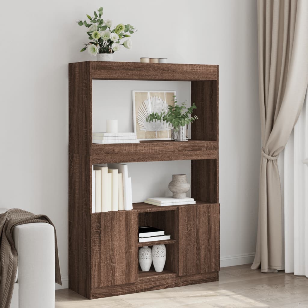 Credenza Rovere Marrone 92x33x140 cm in Legno Multistrato | homemem39