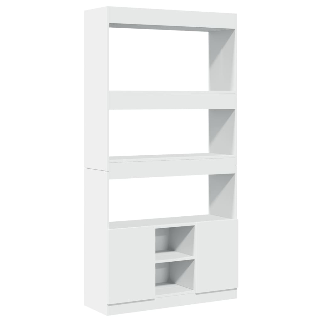 Credenza Bianca 92x33x180 cm in Legno Multistrato | homemem39